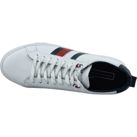 Chaussures Tommy Hilfiger Flag Detail Leather Sneaker M FM0FM02576-YBR blanc 2
