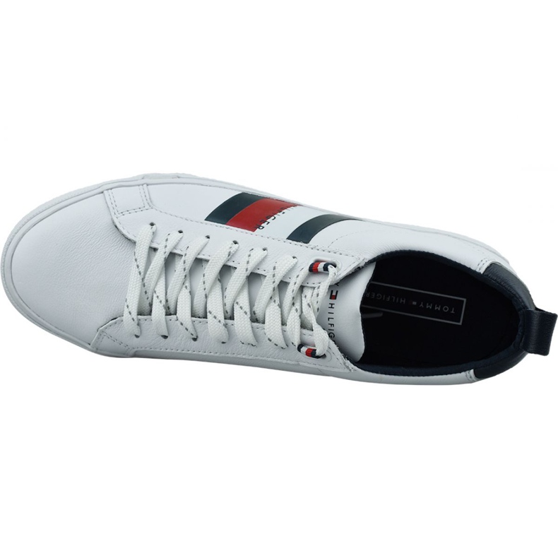 Chaussures Tommy Hilfiger Flag Detail Leather Sneaker M FM0FM02576-YBR blanche 2