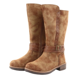 American Club GC31 bottes longues avec strass brun 3 American Club GC31 bottes longues avec strass brun 3