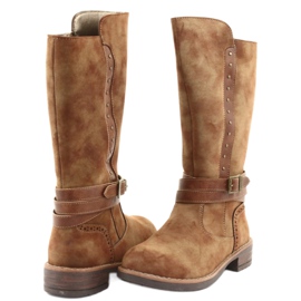 American Club GC31 bottes longues avec strass brun 4 American Club GC31 bottes longues avec strass brun 4