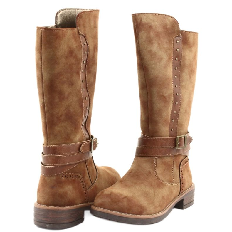 American Club GC31 bottes longues avec strass brun 4 American Club GC31 bottes longues avec strass brun 4