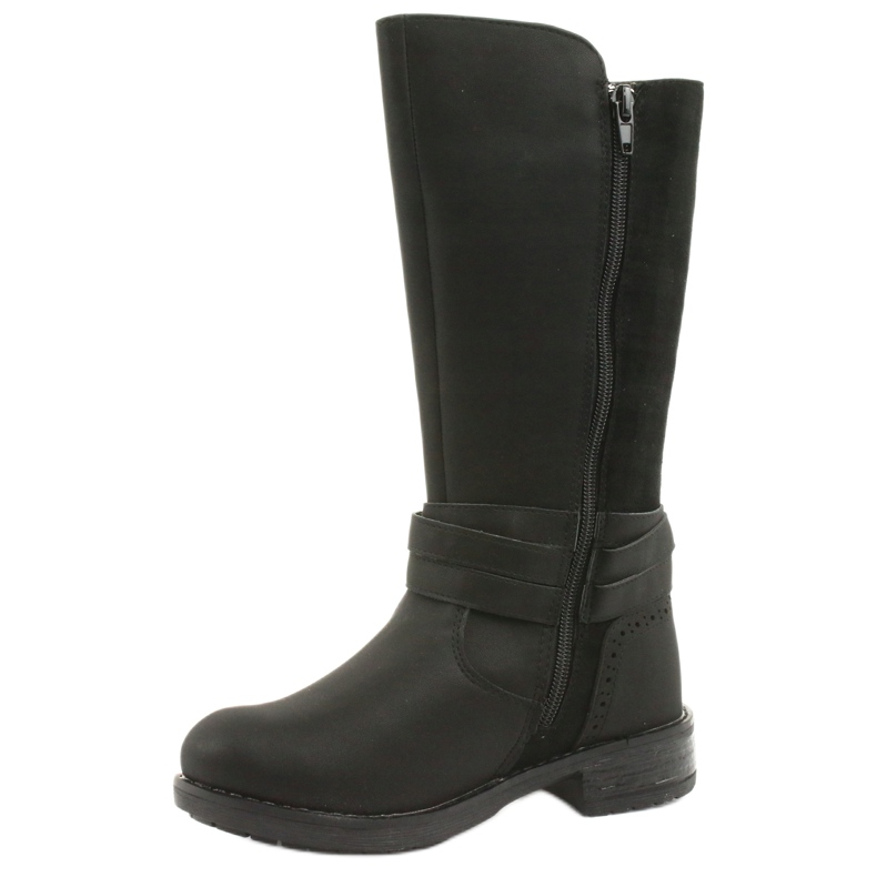 American Club GC31 bottes longues avec strass noir gris 2