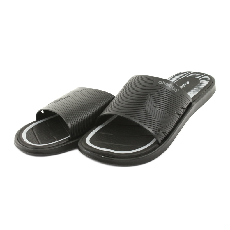 Chaussons noirs pour hommes pour la piscine de l'Atletico le noir gris 3