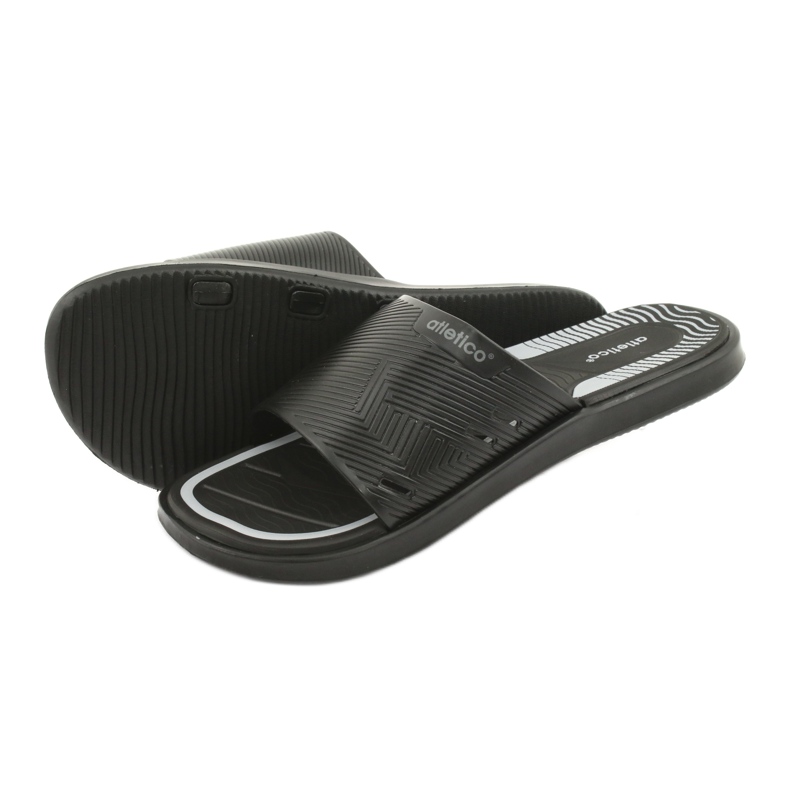 Chaussons noirs pour hommes pour la piscine de l'Atletico gris 4