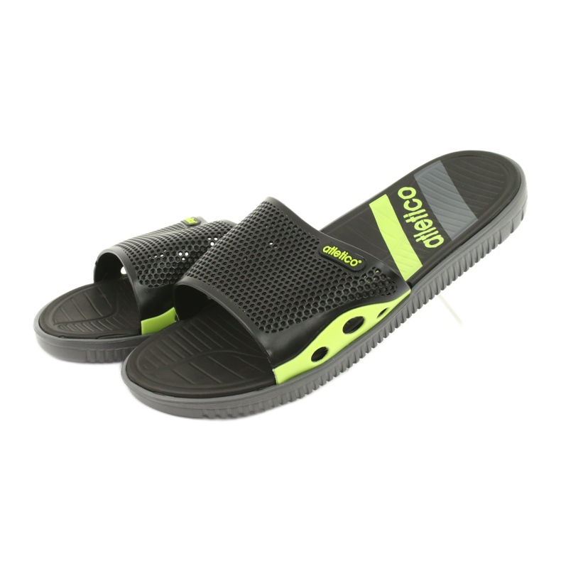 Chaussons noirs pour hommes pour la piscine de l'Atletico vert 2