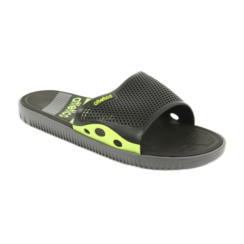 Chaussons noirs pour hommes pour la piscine de l'Atletico vert 1
