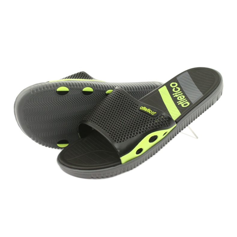 Chaussons noirs pour hommes pour la piscine de l'Atletico vert 3
