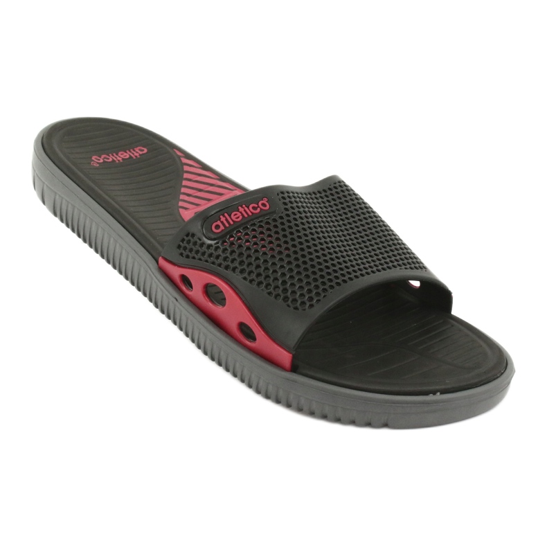 6168 Pantoufles de piscine Atletico noir rouge 1