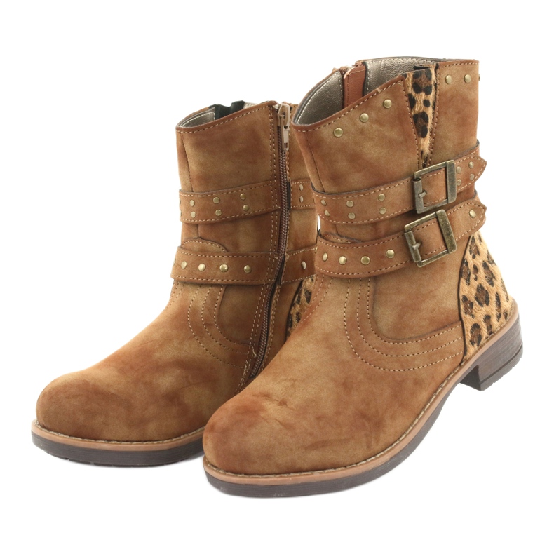 Bottines panthère marron American Club brun 3