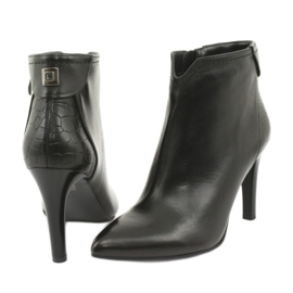 Bottes sur un talon plus épais noir Kaniowski le noir 4