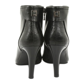 Bottes sur un talon plus épais noir Kaniowski 5