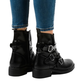 Bottines plates femme noires à boucles HQ952 le noir 3