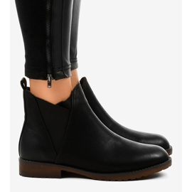 Bottines plates noires avec un élastique W360 le noir 3