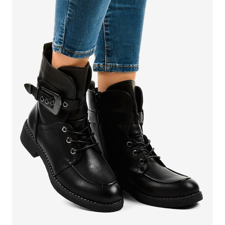 Bottes noires à boucles 404 le noir 2