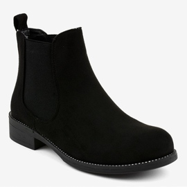 Bottines plates femme noires à élastique 7390-PA le noir 1