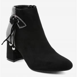 Bottines en daim noir sur le poteau H372 le noir gris 1
