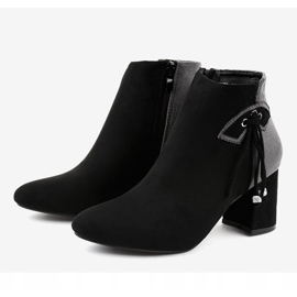 Bottines en daim noir sur le poteau H372 le noir gris 2