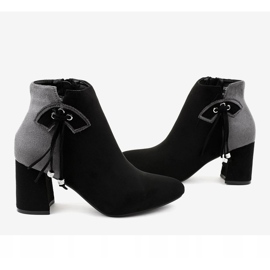 Bottines en daim noir sur le poteau H372 le noir gris 3