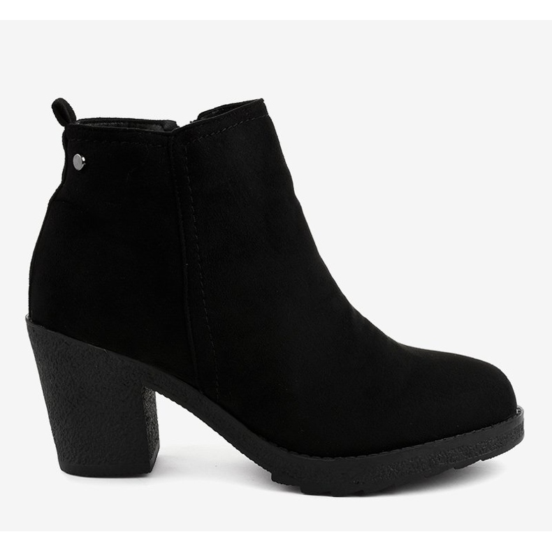 Bottines en daim noir sur le poteau YL96044 le noir 2