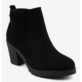 Bottines en daim noir sur le poteau YL96044 le noir 1