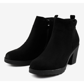 Bottines en daim noir sur le poteau YL96044 le noir 3