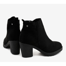 Bottines en daim noir sur le poteau YL96044 le noir 4