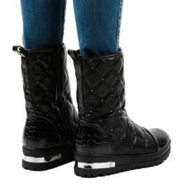 Bottines plates pour femmes noires à clous B9016-1 le noir 3