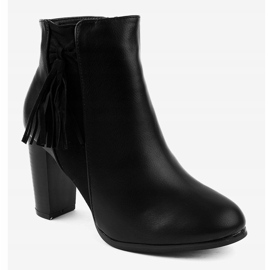 Bottines noires à franges F880 le noir 1
