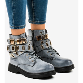 Bottes isolées plates bleues B2878-KB 1