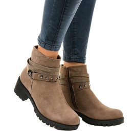 Bottines à talons en daim vertes L3058-29 multicolore 1