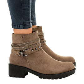 Bottines à talons en daim vertes L3058-29 multicolore 2