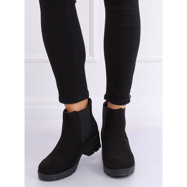 Bottines Chelsea noires à semelles épaisses 9996-6 Noir 1