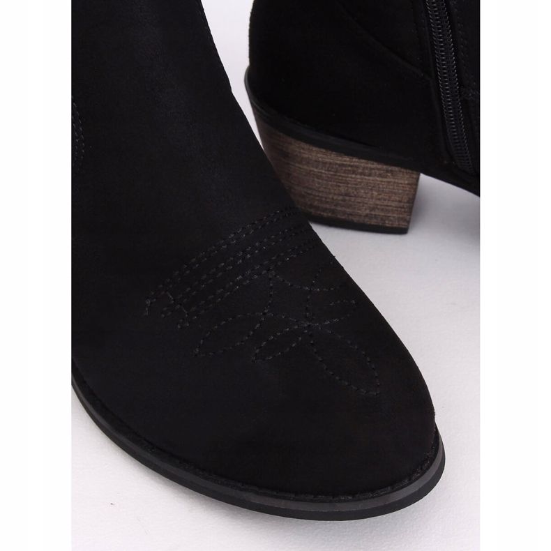 Noir CM-9M1-1 Bottes de cowboy noires 2
