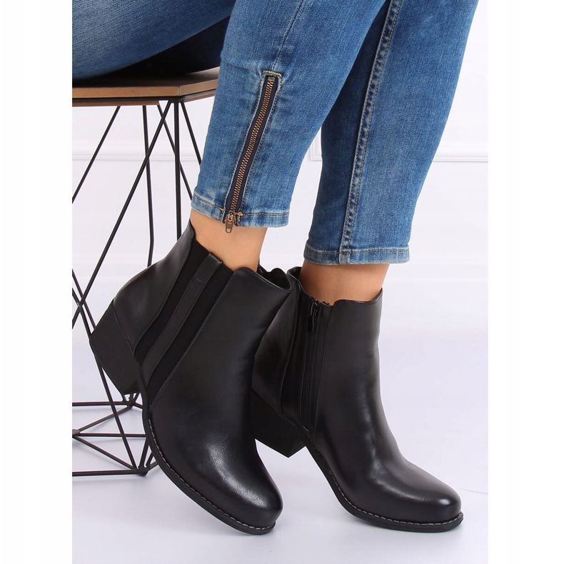Bottines Jodhpur noires, noir 6391 Noir 1