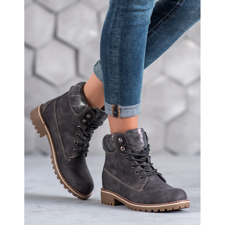 Super Me Trappeurs noués gris 1