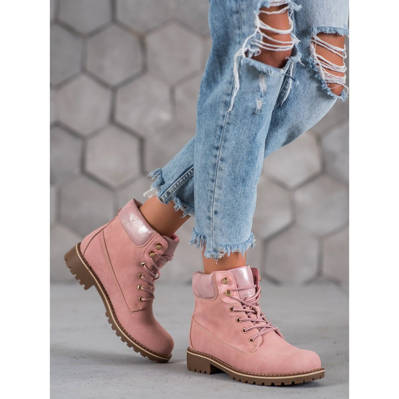 Super Me Trappeurs noués rose 1