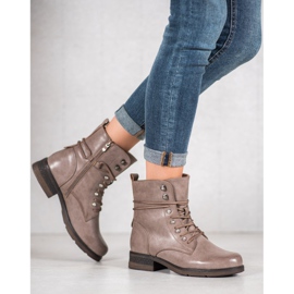 SHELOVET Bottes en éco-cuir brun 1