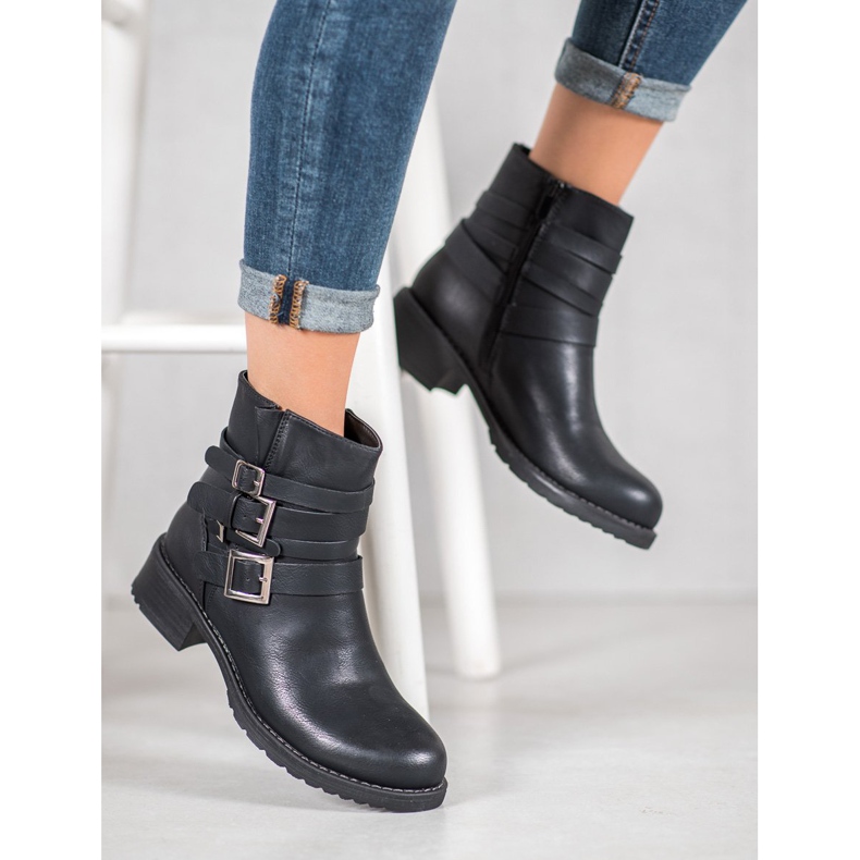 SHELOVET Bottes noires classiques le noir 2