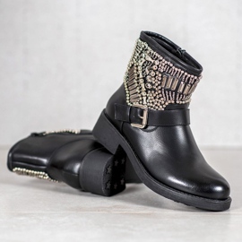 Bestelle Bottes avec des cristaux le noir 1