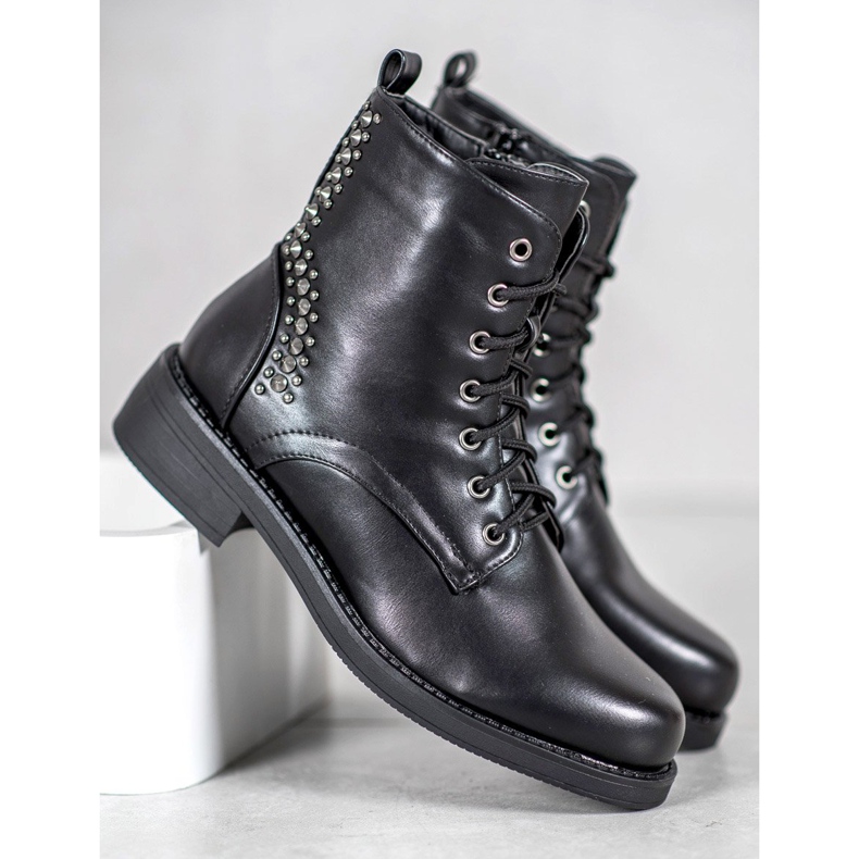 SHELOVET Bottes Avec Strass noir 2