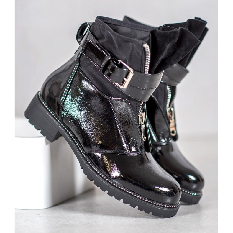 Seastar Boots laquées noires le noir 1