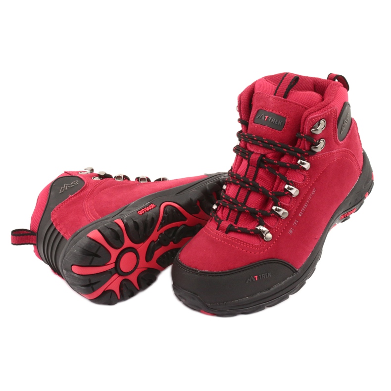 Chaussures de randonnée avec membrane MtTrek 034 rouge le noir 4