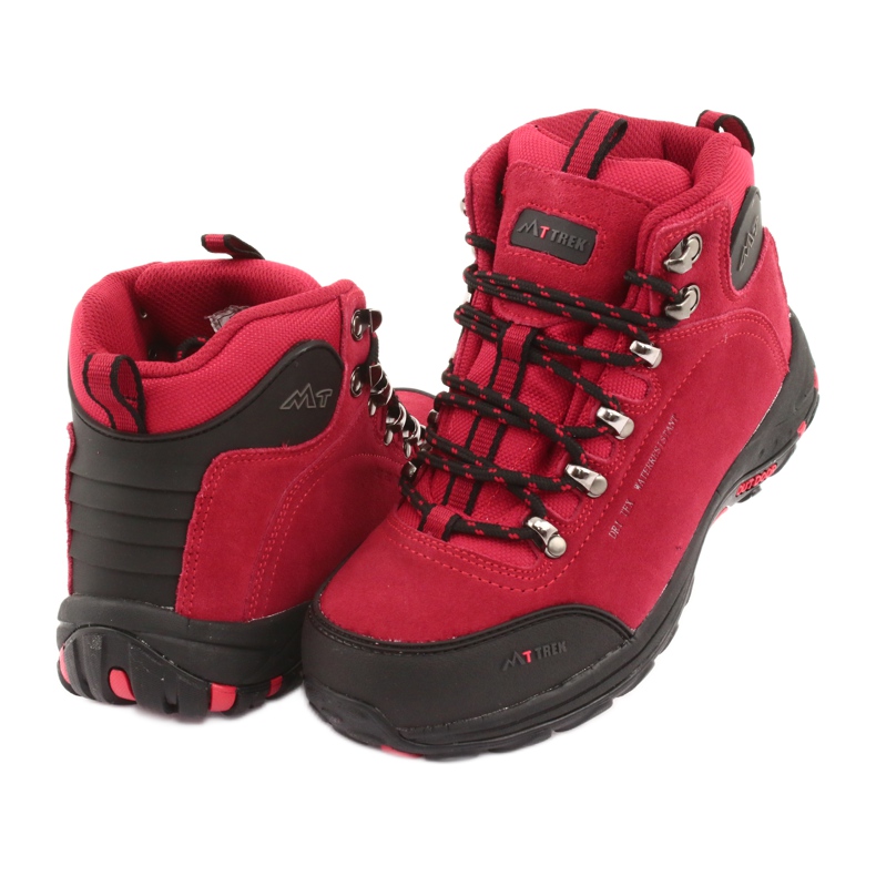 Chaussures de randonnée avec membrane MtTrek 034 rouge le noir 3