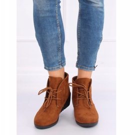 Bottines à lacets camel E3265 Camel brun 3