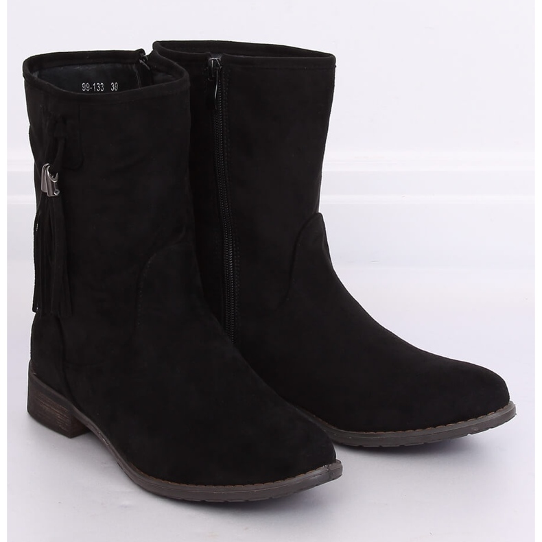 Bottines plates noires femme 99-133 Noir 2