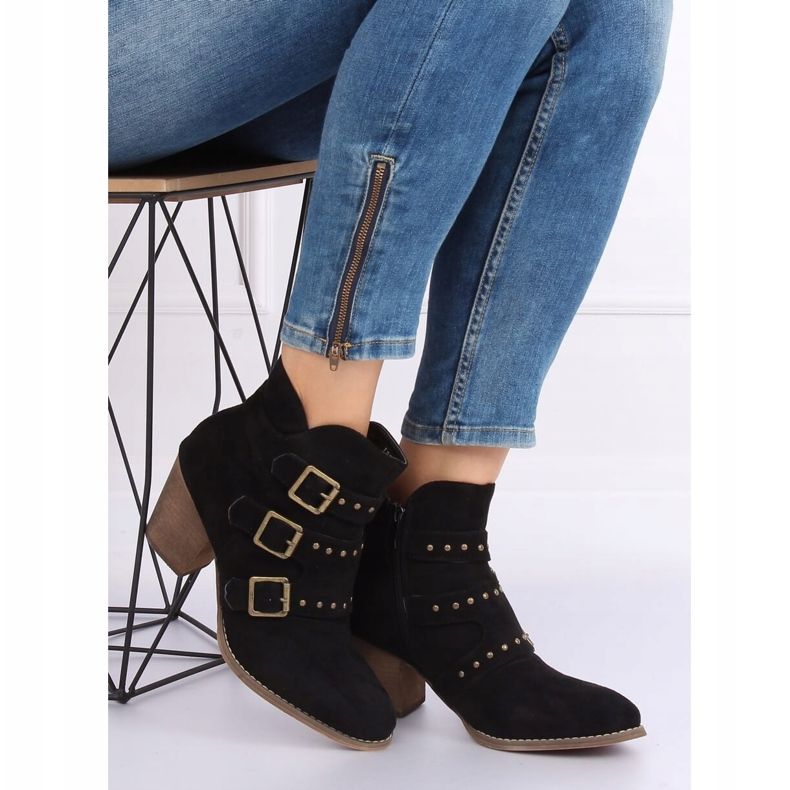 Bottes de cowboy noires L88-162 Noir le noir 1