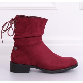 Bottines plates femme bordeaux B-09 Wine rouge 1
