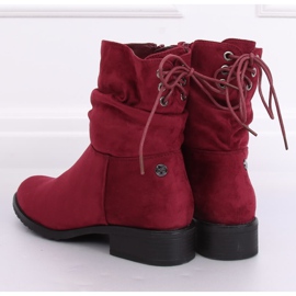 Bottines plates femme bordeaux B-09 Wine rouge 2