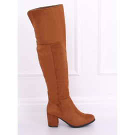 Bottines à talons camel 8B965 Camel brun 4