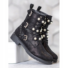 Seastar Bottes hautes avec perles le noir 1 Seastar Bottes hautes avec perles le noir 1